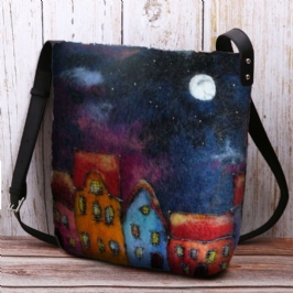 Naisten Värikäs Laukku Diy Lamb Hair Crossbody Laukku Olkalaukku
