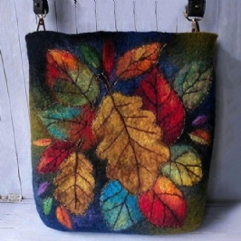 Naisten Värikäs Leaf Diy Lamb Hiuslaukku Crossbody Bag Olkalaukku