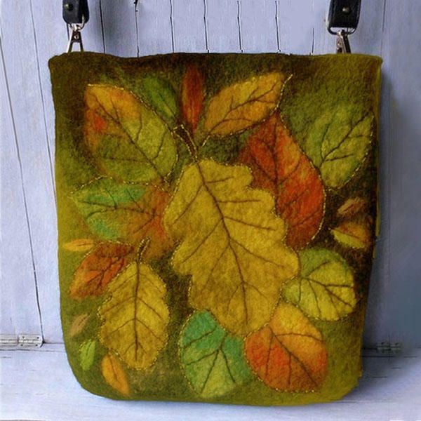 Naisten Värikäs Leaf Diy Lamb Hiuslaukku Crossbody Bag Olkalaukku