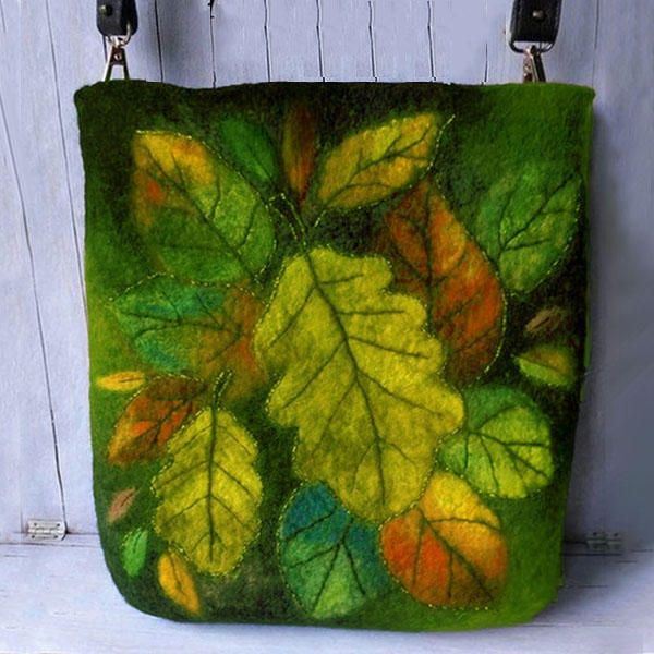 Naisten Värikäs Leaf Diy Lamb Hiuslaukku Crossbody Bag Olkalaukku