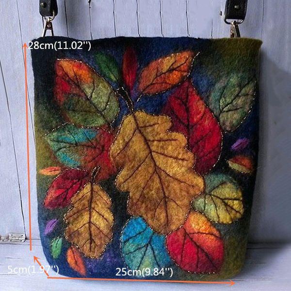 Naisten Värikäs Leaf Diy Lamb Hiuslaukku Crossbody Bag Olkalaukku