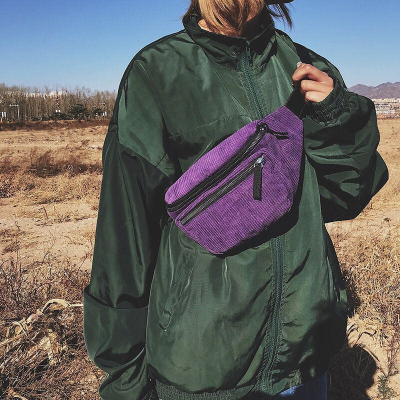Naisten Vakosametti Retro Solid Color Rento Muoti Crossbody Laukku Rintalaukku Olkalaukku