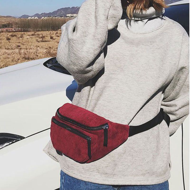 Naisten Vakosametti Retro Solid Color Rento Muoti Crossbody Laukku Rintalaukku Olkalaukku