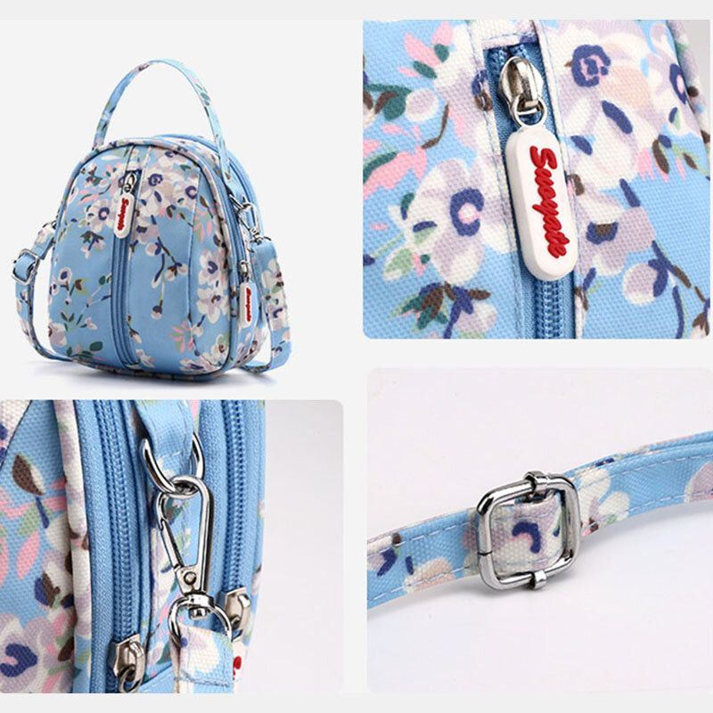 Naisten Vedenpitävä Kevyt Pieni Miniprinttikuvioinen Olkalaukku Crossbody Laukku Puhelinlaukku