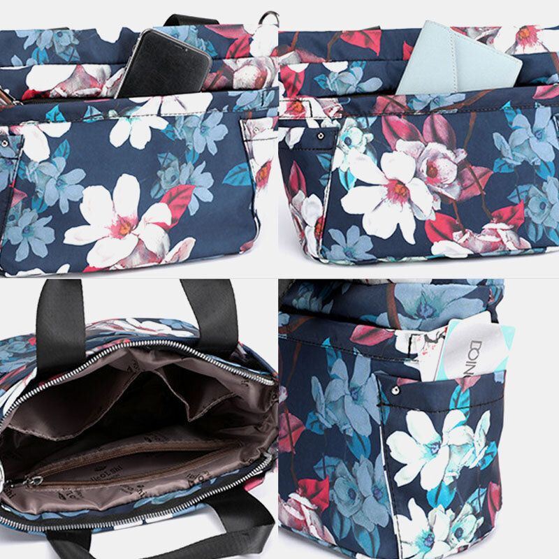 Naisten Vedenpitävä Monitaskuinen Painettu Vapaa-ajan Käsilaukku Crossbody-laukku