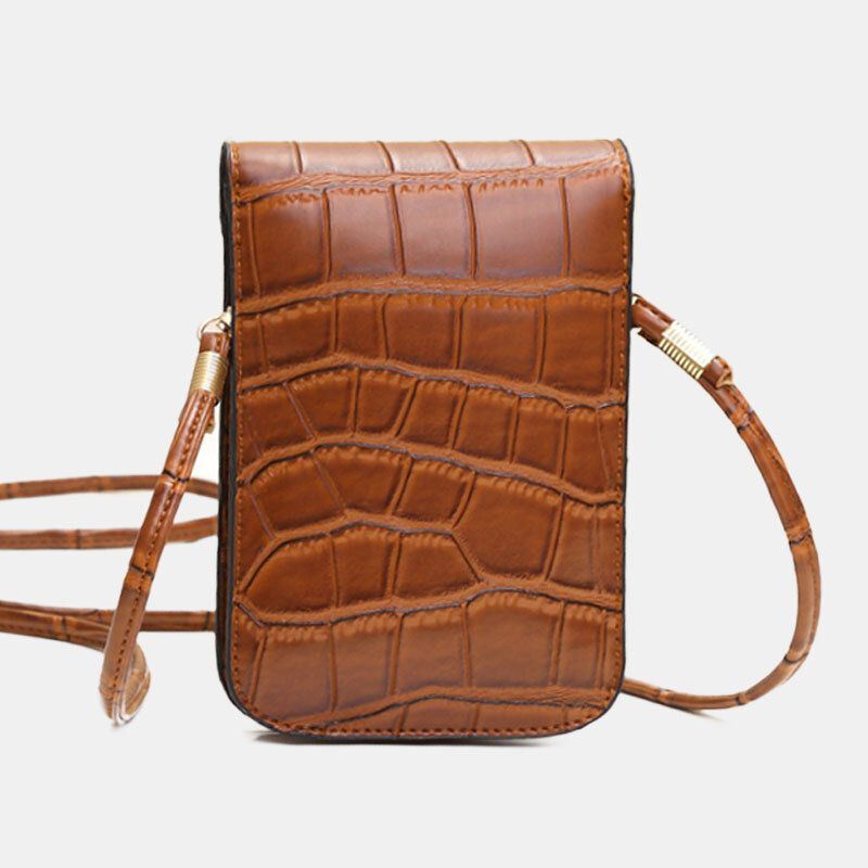 Naisten Vintage Alligaattori 6.3 Tuuman Puhelinlaukku Crossbody Laukku