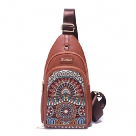 Naisten Vintage-brodeeratut Rintalaukut Crossbody-laukut