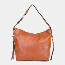 Naisten Vintage Keinonahkainen Suuri Tilavuus Yksivärinen Crossbody Laukku