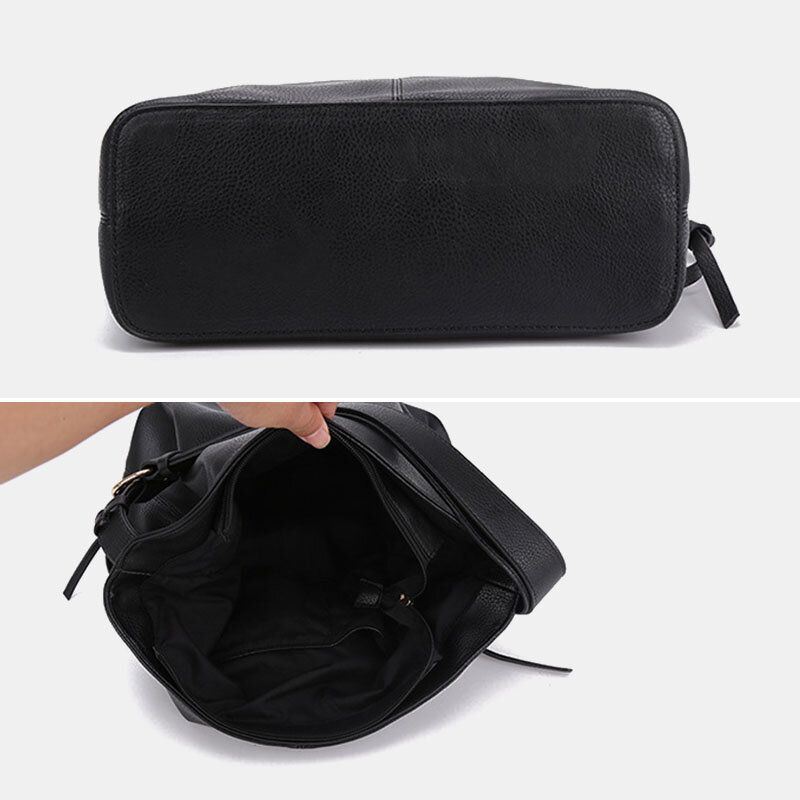 Naisten Vintage Keinonahkainen Suuri Tilavuus Yksivärinen Crossbody Laukku