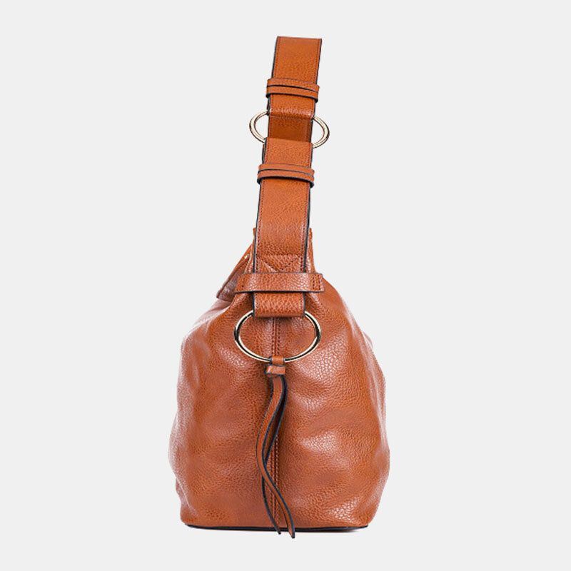 Naisten Vintage Keinonahkainen Suuri Tilavuus Yksivärinen Crossbody Laukku