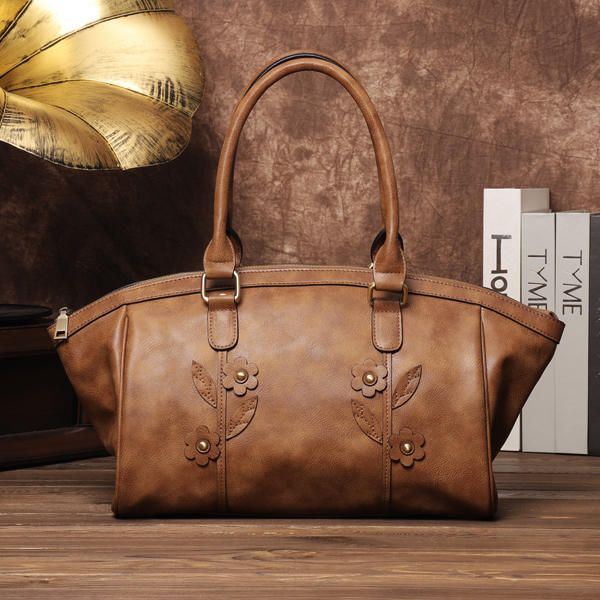 Naisten Vintage Kukkalaukku Business Shoulder Crossbody Ostoskassi