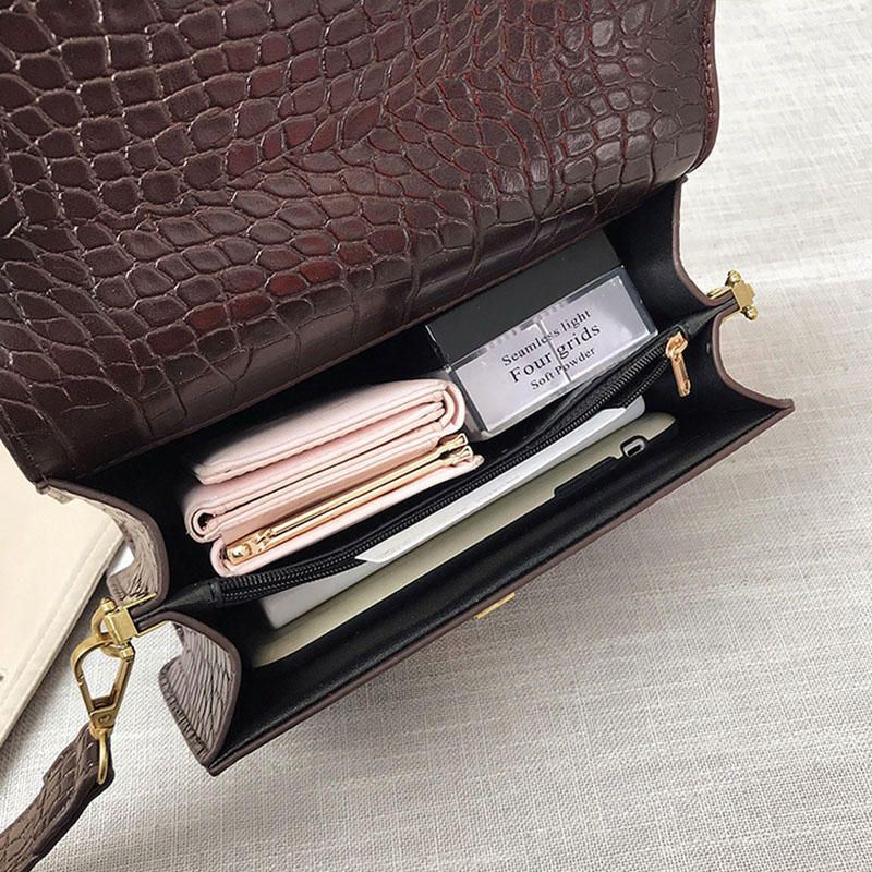 Naisten Vintage Lizard Grain Crossbody Laukku Olkalaukku