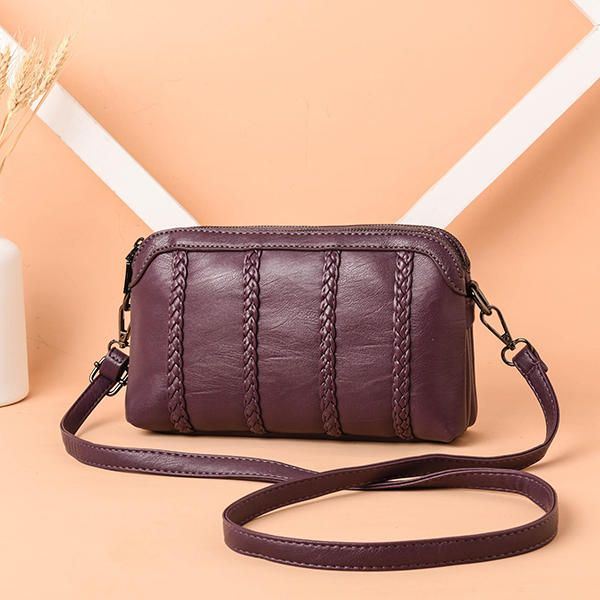 Naisten Vintage Pehmeä Keinonahkainen Crossbody Laukku