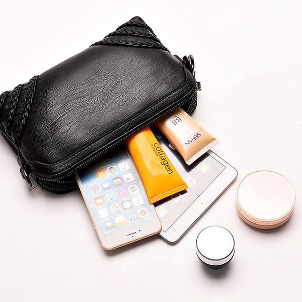 Naisten Vintage Pehmeä Keinonahkainen Crossbody Laukku