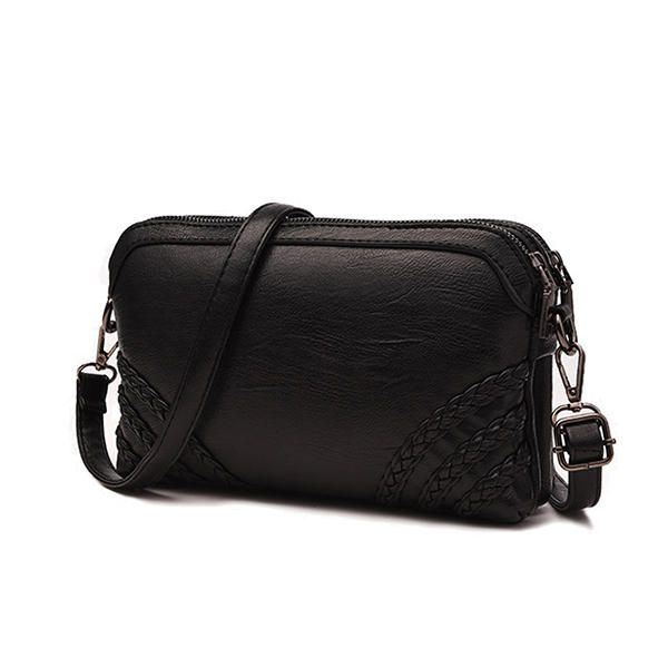 Naisten Vintage Pehmeä Keinonahkainen Crossbody Laukku