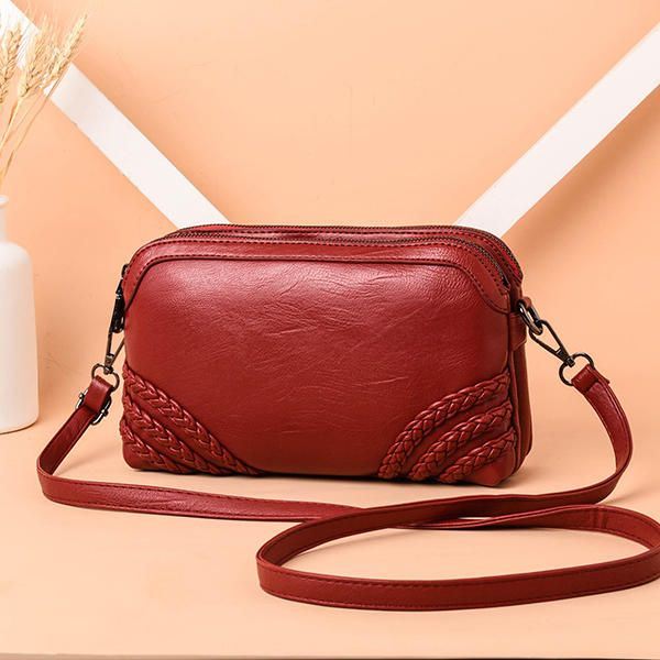 Naisten Vintage Pehmeä Keinonahkainen Crossbody Laukku