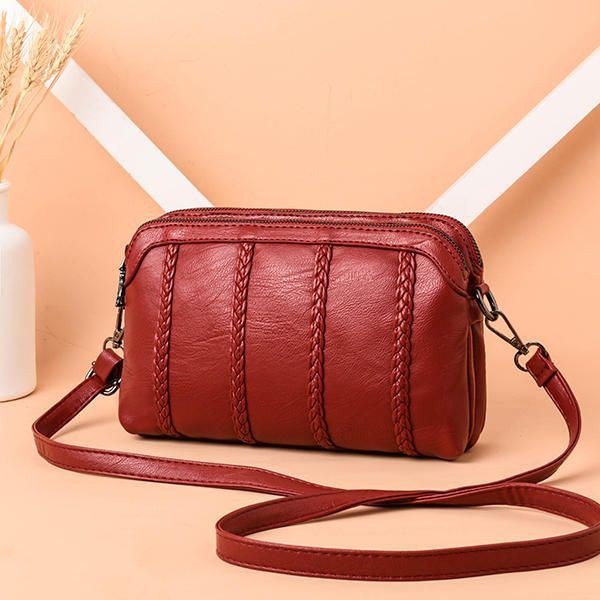 Naisten Vintage Pehmeä Keinonahkainen Crossbody Laukku