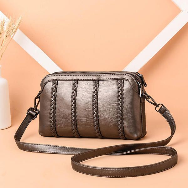 Naisten Vintage Pehmeä Keinonahkainen Crossbody Laukku