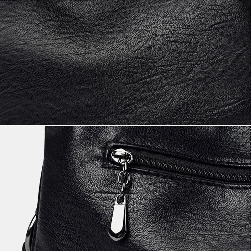Naisten Vintage Tekonahka Suuri Tilavuus Monitaskuinen Crossbody Laukku Olkalaukku