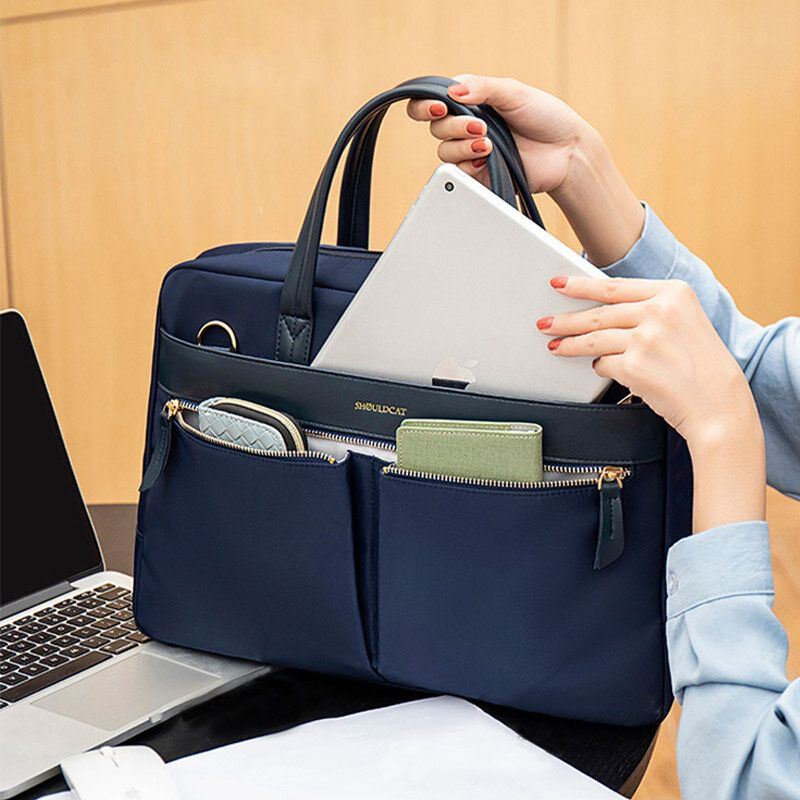 Naisten Yksinkertainen 13.3/14/15.6 Tuuman Kannettavan Tietokoneen Crossbody-laukku Moniosastoinen Varkaudenesto Kevyt Käsilaukku