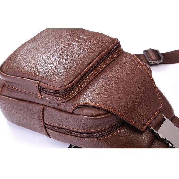 Retro Miesten Rento Ulkoilu Aitoa Nahkaa Oleva Rintalaukku Crossbody-laukku