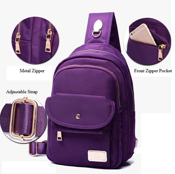 Suuri Kapasiteetti Naisten Nylon Vedenpitävä Rintalaukku Outdoor Crossbody Laukku