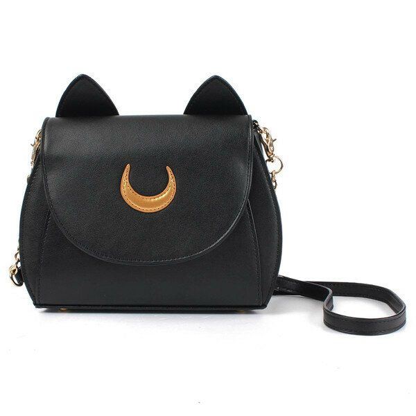 Sweet Naisten Crossbody-laukku Kissan Olkalaukut Joissa On Kuuprintti Ja Korvakuvio