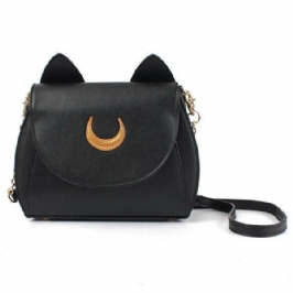 Sweet Naisten Crossbody-laukku Kissan Olkalaukut Joissa On Kuuprintti Ja Korvakuvio