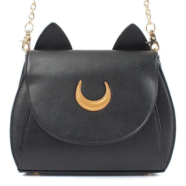 Sweet Naisten Crossbody-laukku Kissan Olkalaukut Joissa On Kuuprintti Ja Korvakuvio