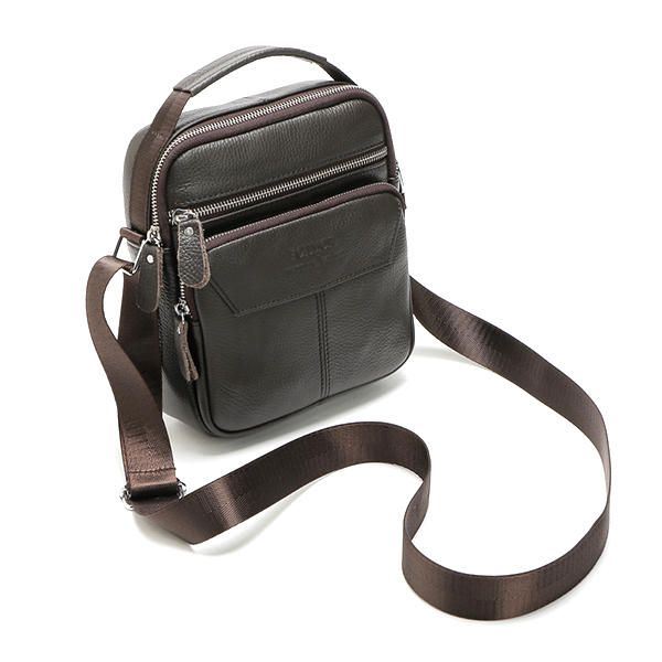 Vintage Aitoa Nahkaa Ommeltava Rento Crossbody-olkalaukku Miehille