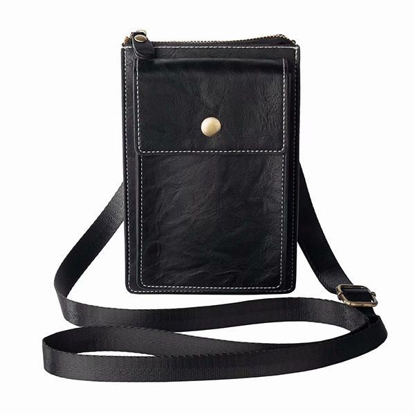 Vintage Rento Kaksinkertainen Vetoketju 6 Tuuman Puhelinlaukku Crossbody Laukku Vyötärölaukku Miehille