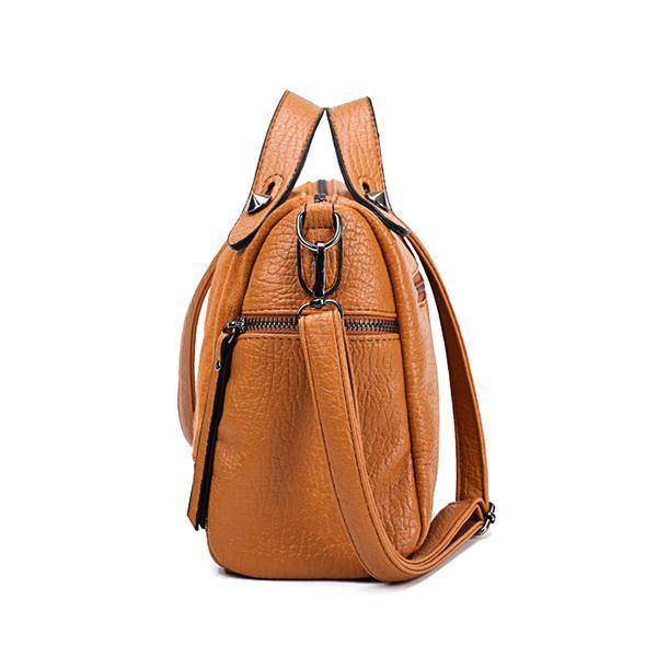 Vintage Rivet Boston Bag Käsilaukku Olkalaukku Naisille
