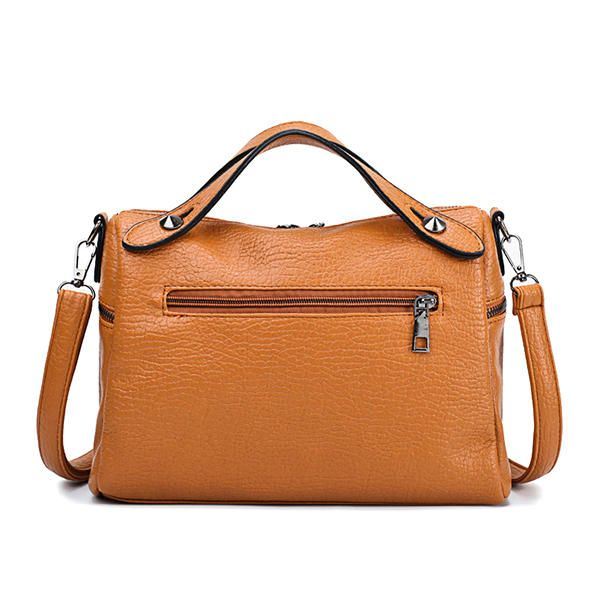 Vintage Rivet Boston Bag Käsilaukku Olkalaukku Naisille