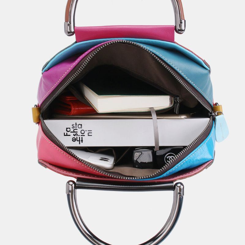 Women Circle Aitoa Nahkaa Oleva Laukku Patchwork Crossbody Bag Käsilaukku Olkalaukku