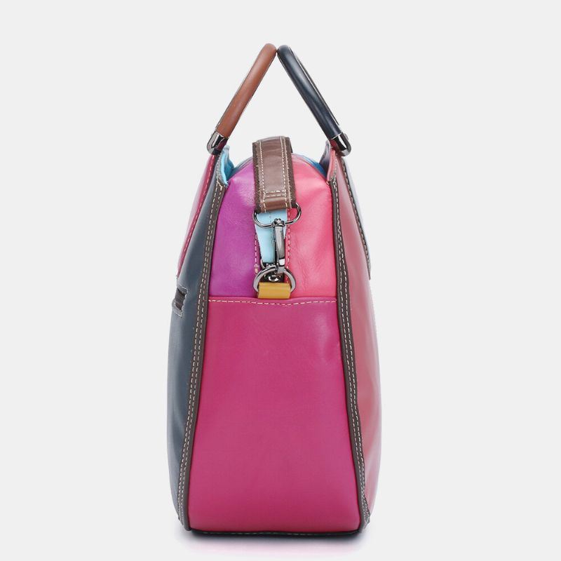 Women Circle Aitoa Nahkaa Oleva Laukku Patchwork Crossbody Bag Käsilaukku Olkalaukku