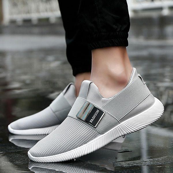 Miesten Casual Kangas Joustava Slip On Athletic Tennarit Urheilukengät