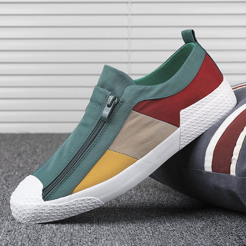 Miesten Colorblock Mukavat Hengittävät Vetoketjulliset Lenkkarit
