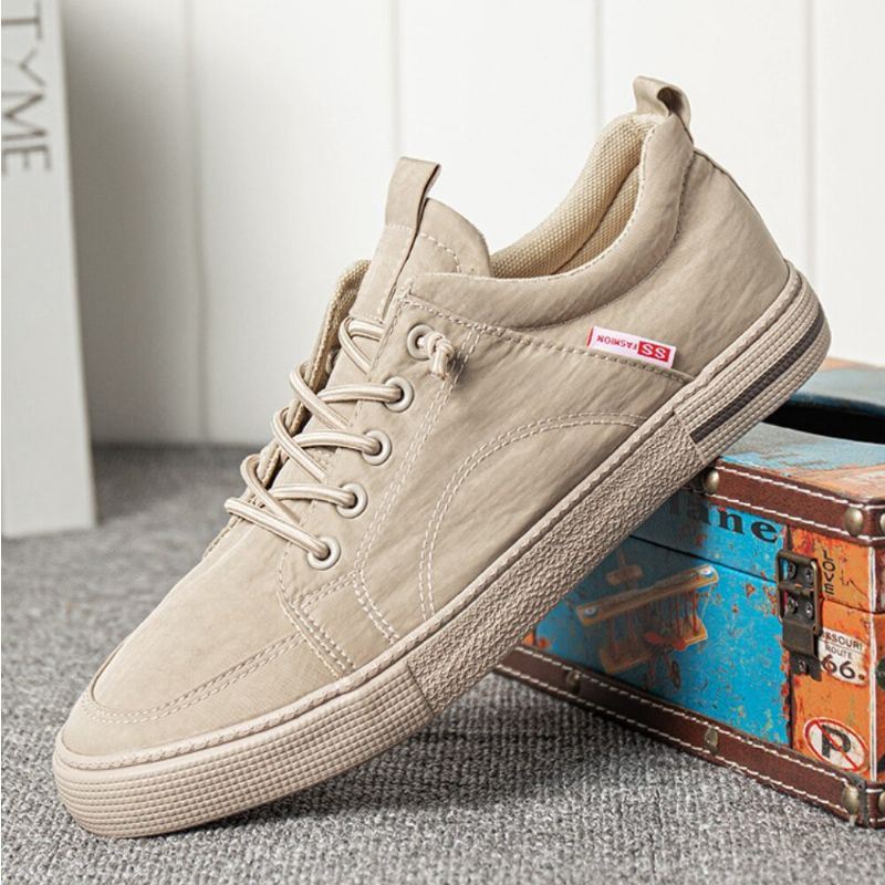 Miesten Hengittävä Ice Silkkikangas Pehmeä Pohja Nauhoitus Alushousut Pure Color Casual Court Shoes