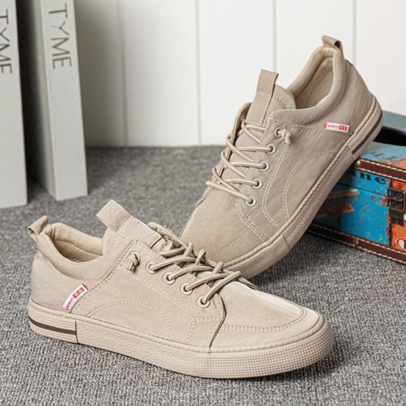 Miesten Hengittävä Ice Silkkikangas Pehmeä Pohja Nauhoitus Alushousut Pure Color Casual Court Shoes