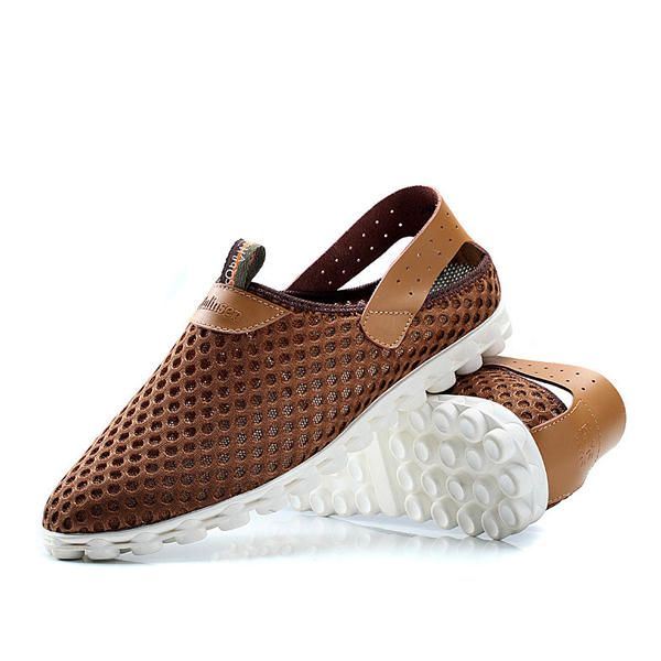 Miesten Isokokoiset Hengittävät Mesh-urheilukengät Slip On Outdoor Sport Lenkkarit