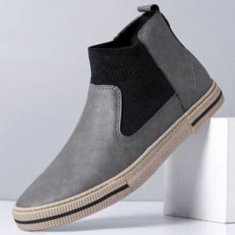 Miesten Nahka Hengittävä Pehmeä Pohja Liukumaton Mukava Slip On Rentoja Kenkiä