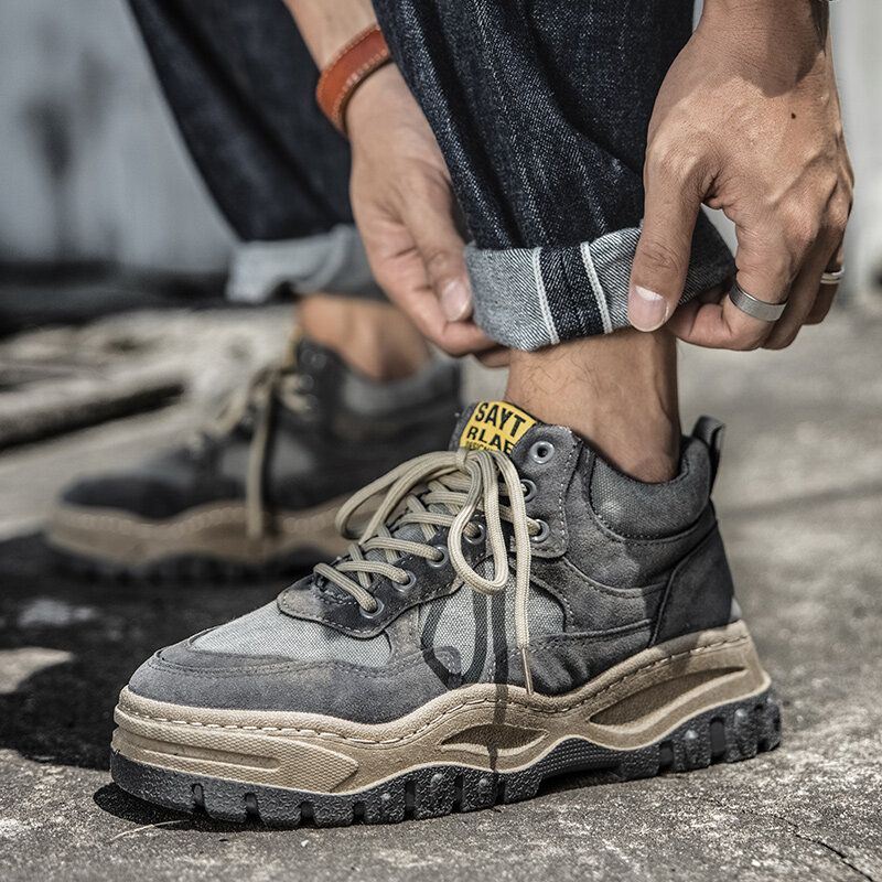 Miesten Retro Splicing Denim Mukavat Wearable Platform Tennarit