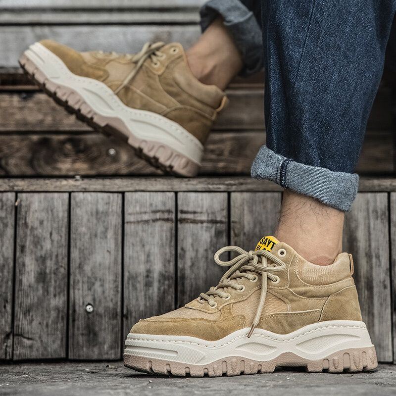 Miesten Retro Splicing Denim Mukavat Wearable Platform Tennarit