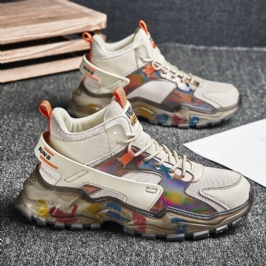 Miesten Urheilu Liukumattomat Patchwork Lace Up Tyylikkäät Lenkkarit Juoksukengät