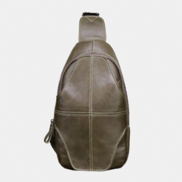 Miesten Aito Nahka Varkaudenesto Retro Casual Business Crossbody Laukku Rintalaukku Sling Bag