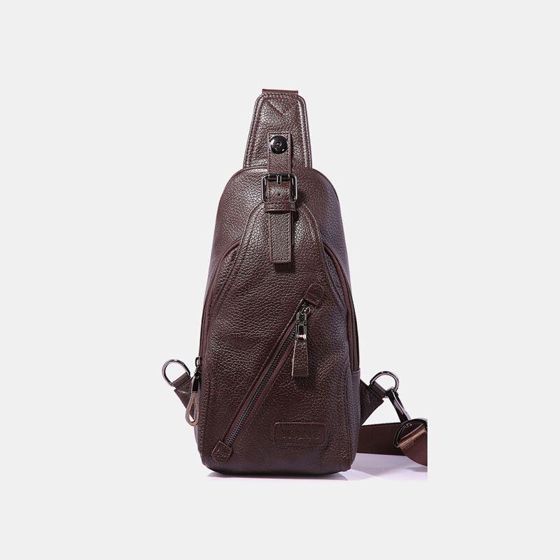 Miesten Aito Nahkainen Rintalaukku Olkalaukku Crossbody-laukku