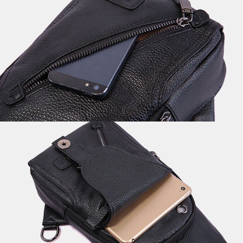 Miesten Aito Nahkainen Rintalaukku Olkalaukku Crossbody-laukku