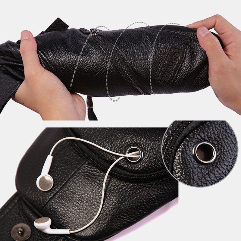 Miesten Aito Nahkainen Rintalaukku Olkalaukku Crossbody-laukku