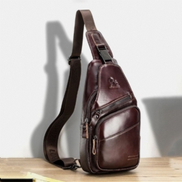 Miesten Aitoa Nahkaa Hasp Kuulokeaukko Suuri Kapasiteetti Vintage 6.5 Tuuman Puhelinlaukku Rintalaukku Crossbody Laukku Olkalaukku