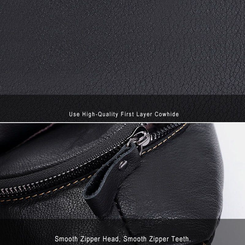 Miesten Aitoa Nahkaa Suuri Tilavuus Ulkokäyttöön Rento Rintalaukku Muunnettavissa Oleva Olkahihna Monitaskuinen Olkalaukku Crossbody-laukku